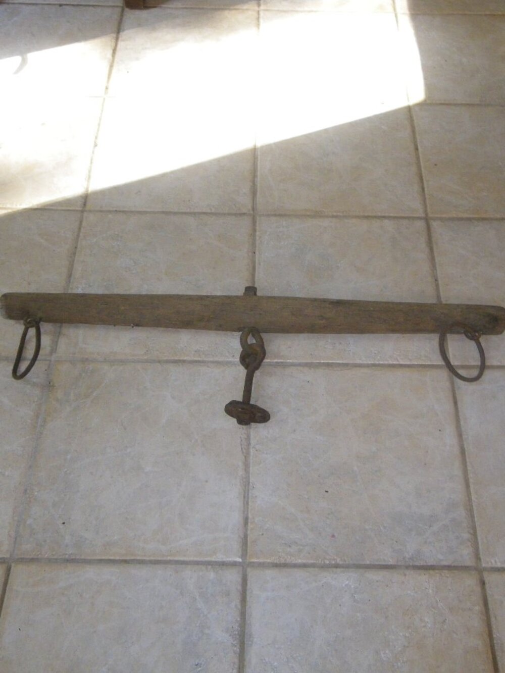 Vintage Antique Wooden & Wrought Iron Farm Yoke Harness Rustic Home Decor